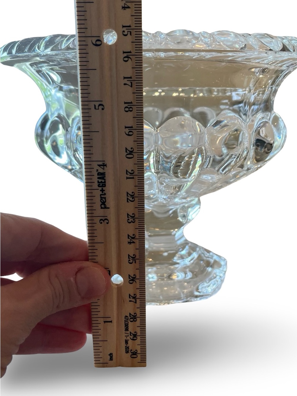 Anthropologie Iris Pressed Glass Compote 6” - Picture 6 of 8